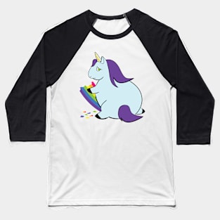 A Magical Mess Logo - Unicorn chomping on a rainbow Baseball T-Shirt